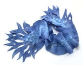 Felted scarf ruffle collar - jeans blue violet