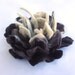 Felt flower brooch - Black White 50% of this sale will go to Japanese Red Cross ARTIST AID JAPAN