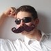 Felt brooch moustache  dark brown