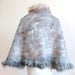 Felted capelet poncho wrap cap Fur  grey