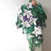 Reserve for Cassandra Nuno felted scarf - purple flowers green leaves