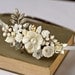 Bridal Headband - White Bridal Hair Piece, Vintage Headband, Shabby Chic Wedding Accessories, Silver Headband, Unique Bride, Pearl Collage