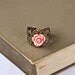 Coral Pink Ring - Adjustable Vintage Style Ring, Shabby Chic Ring, Rose Ring, Antique Brass Ring, Bridesmaid Gift