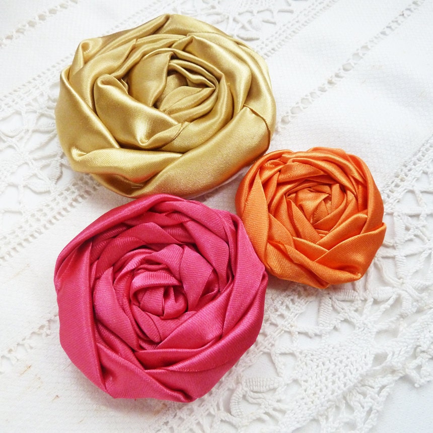 rolled fabric flower