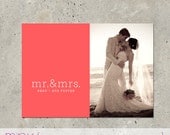 wedding thank you photo card announcement - "Mr & Mrs"