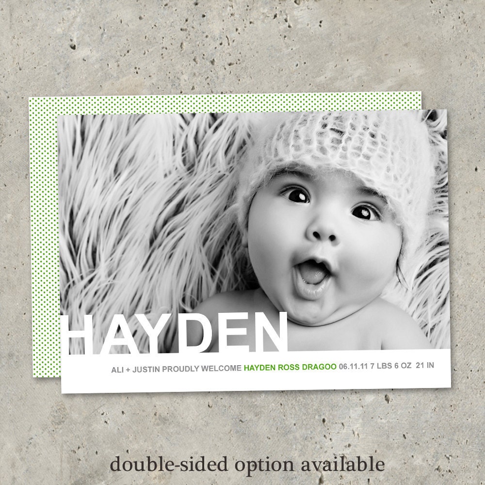 baby boy birth announcement photo birth announcement - "Bold Baby"