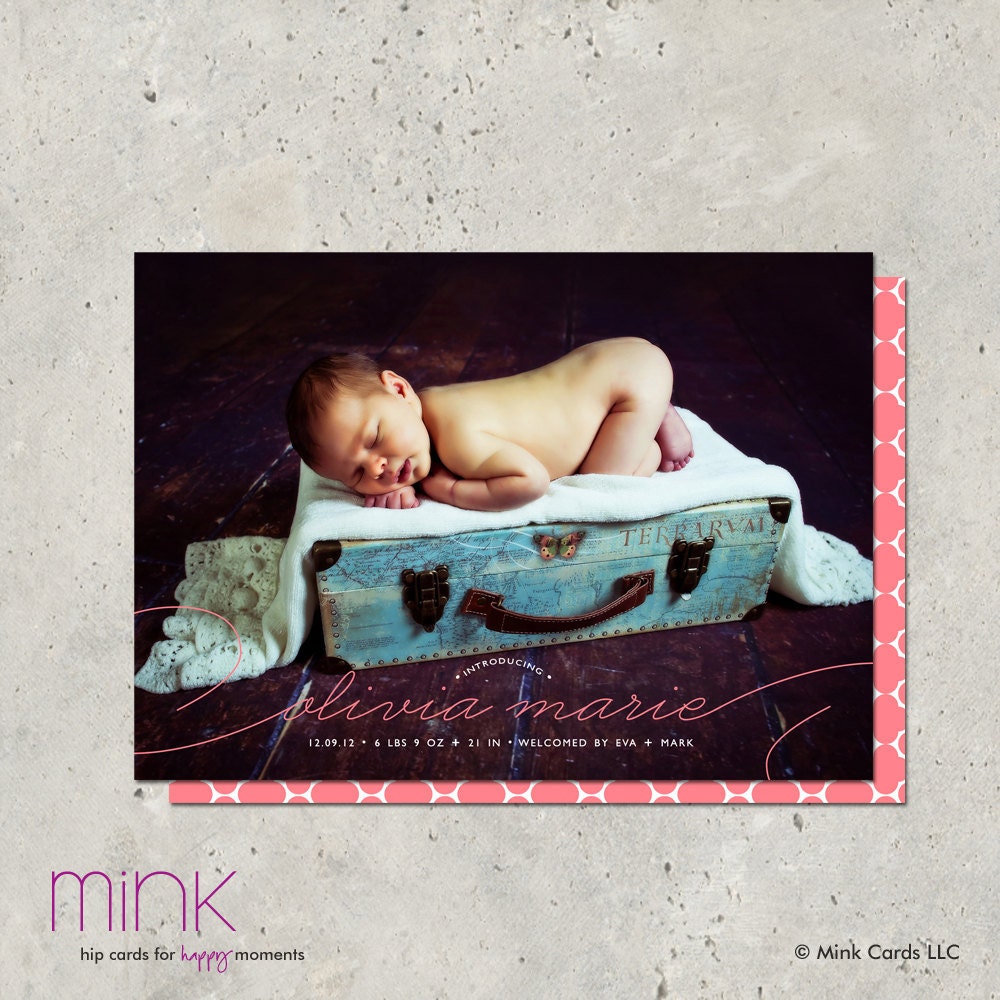 birth announcement baby boy or girl- "Infinitely"