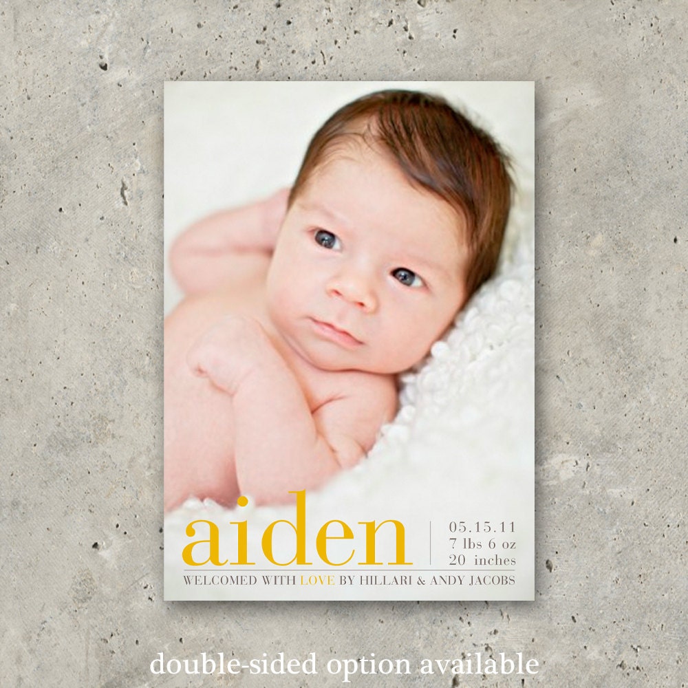 birth announcement baby boy or girl -  "Pretty Perfect"