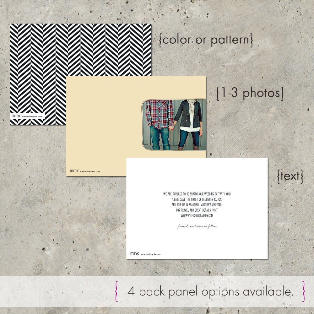 photo save the date postcard - "Vintage Scroll"