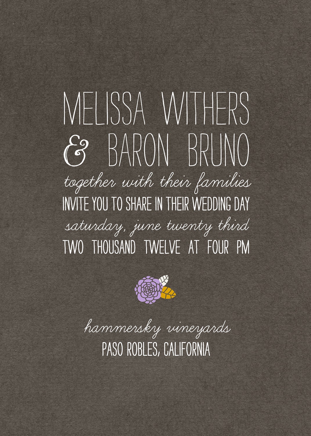 rustic wedding invitation - "Country Chic"