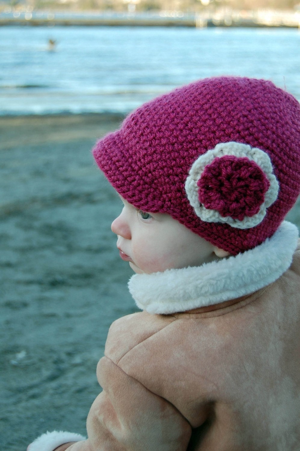 PDF Pattern- Crochet Newsboy with Flower 6m-Adult in One Pattern INSTANT DOWNLOAD