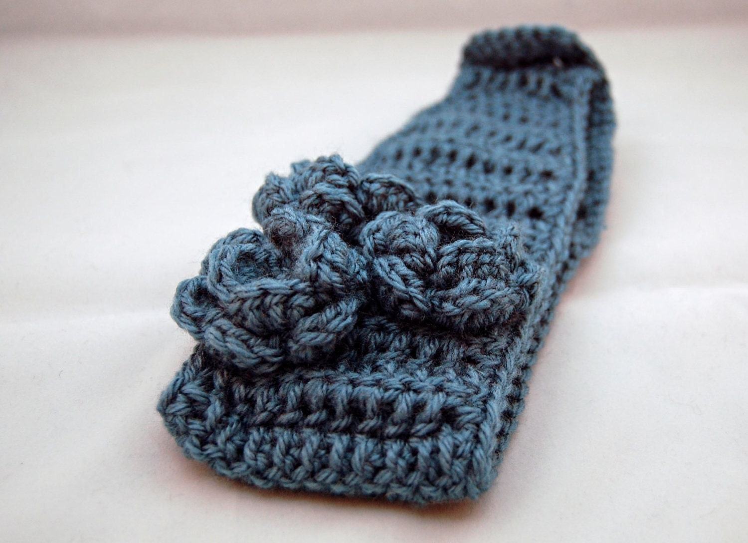 PDF Crochet Pattern - Headband Ear Warmer with Roses