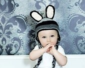 PDF Crochet Pattern- Bunny Earflap Hat in Sizes 6 months to Adult INSTANT DOWNLOAD