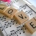 Charming Set of Vintage Scrabble Game Pieces - LOVE