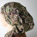 Deep Brown and Green Paisley Israeli Tichel Headcovering Head Cover Headscarf Scarf