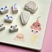 Ice cream changing face hand carved rubber stamp set of 7
