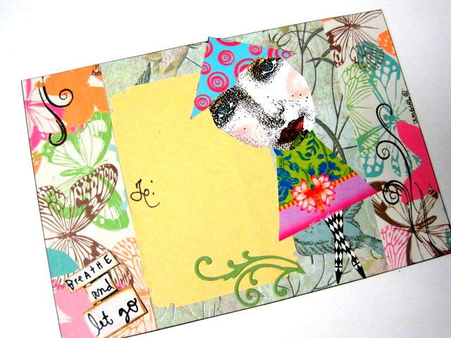Art Mailing Package Adhesive Address Label BREATHE and LET GO No.6