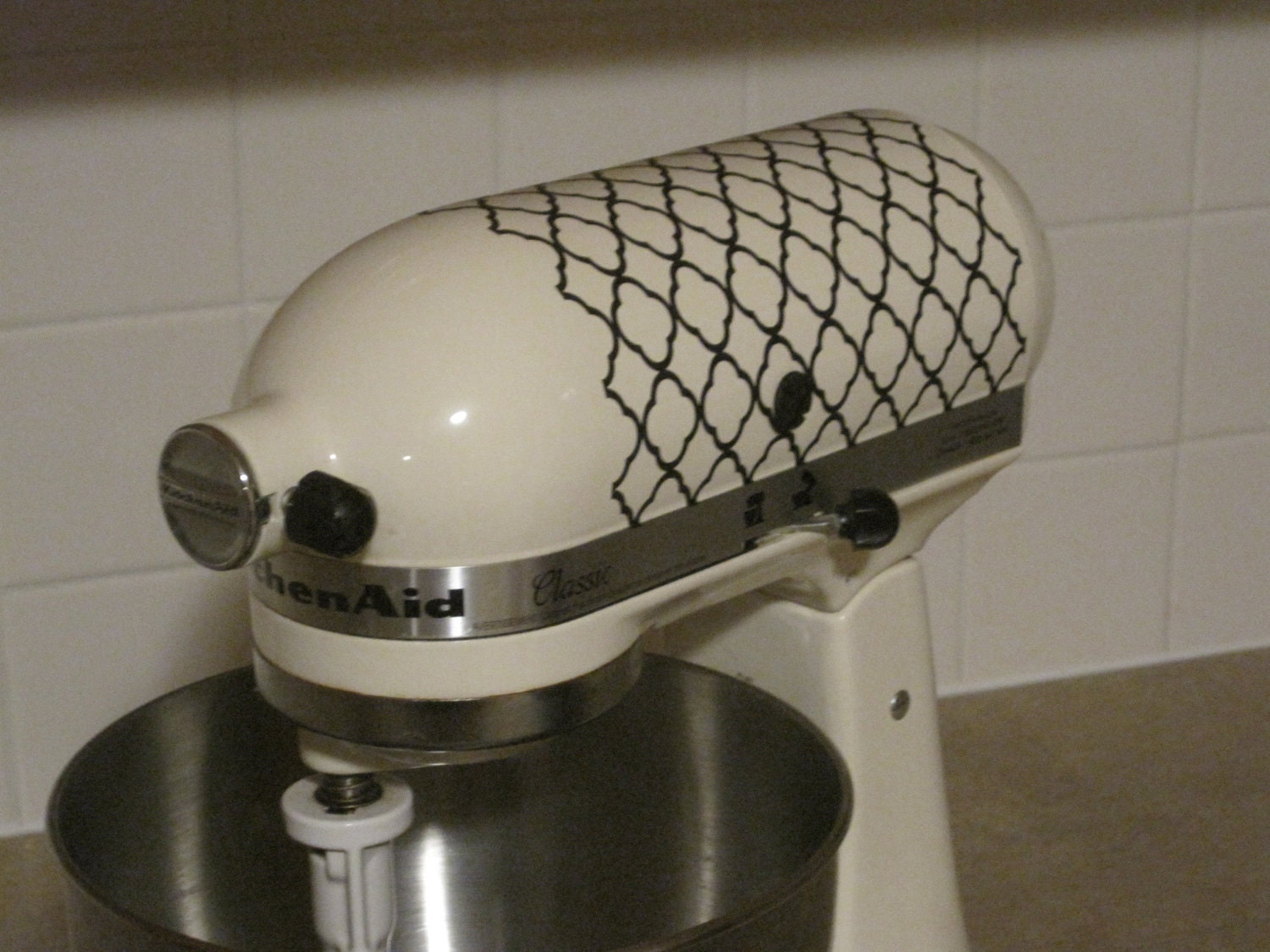 Kitchen mixer decal QUATREFOIL design, Vinyl Wall Art, Graphics, Lettering, Decals, Stickers