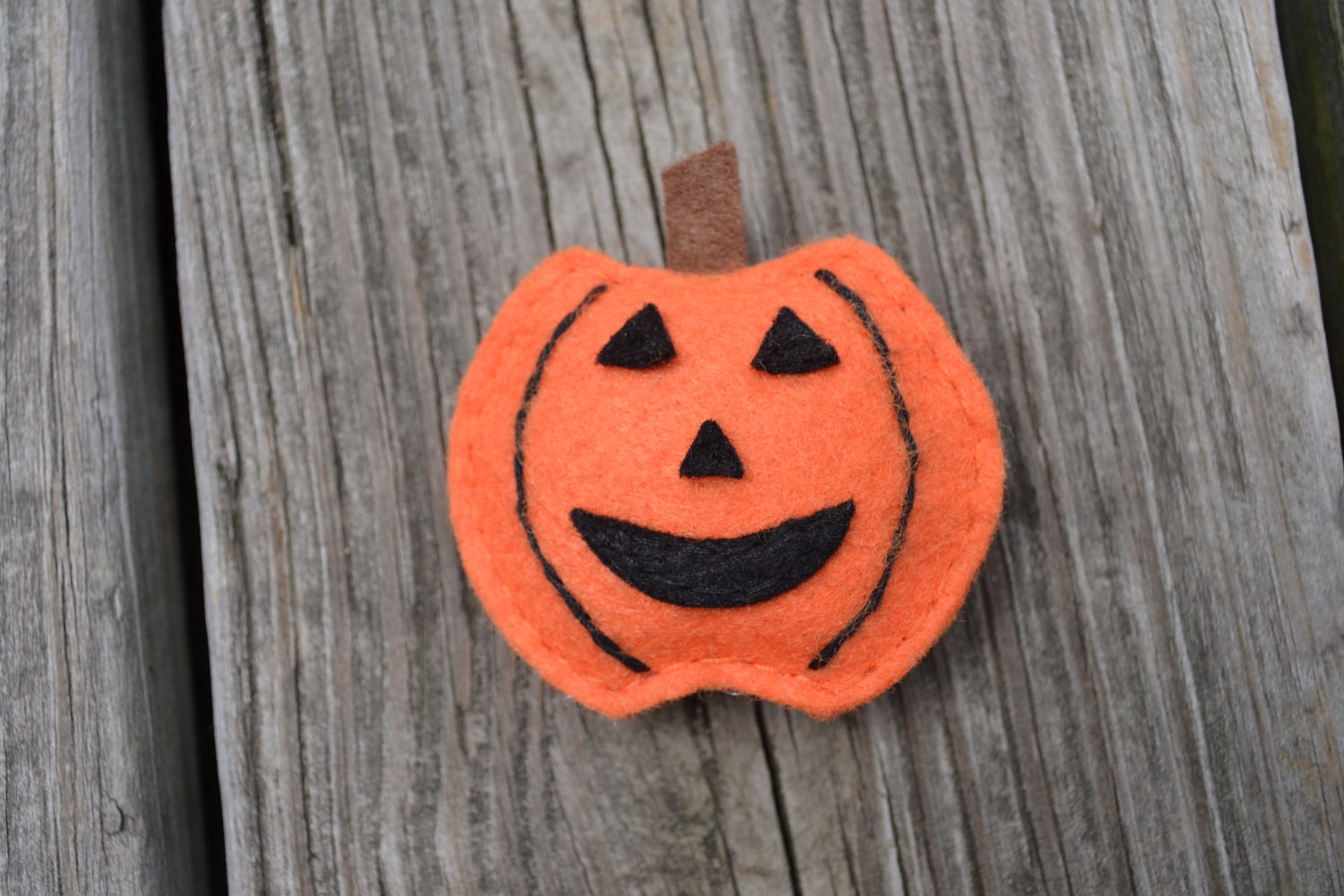 Felt Puffy Pumpkin Halloween Clip
