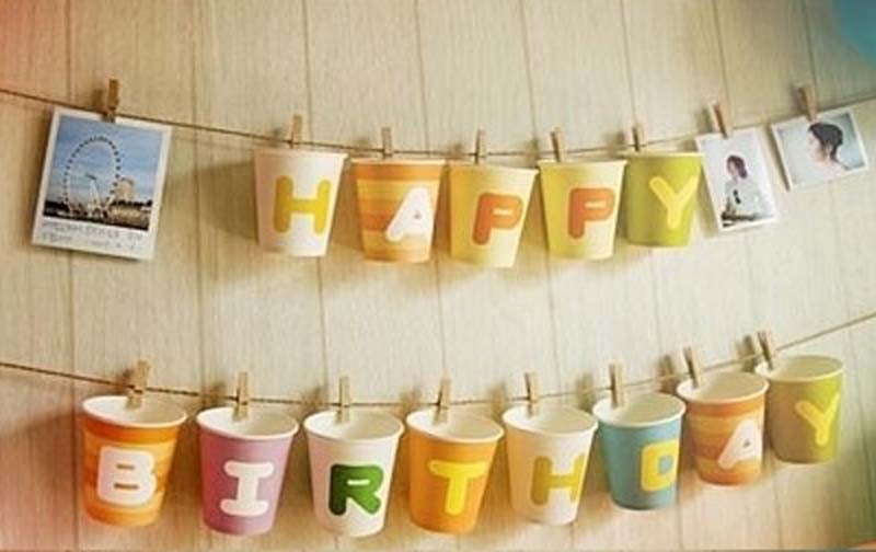 alphabet initial paper cups for party