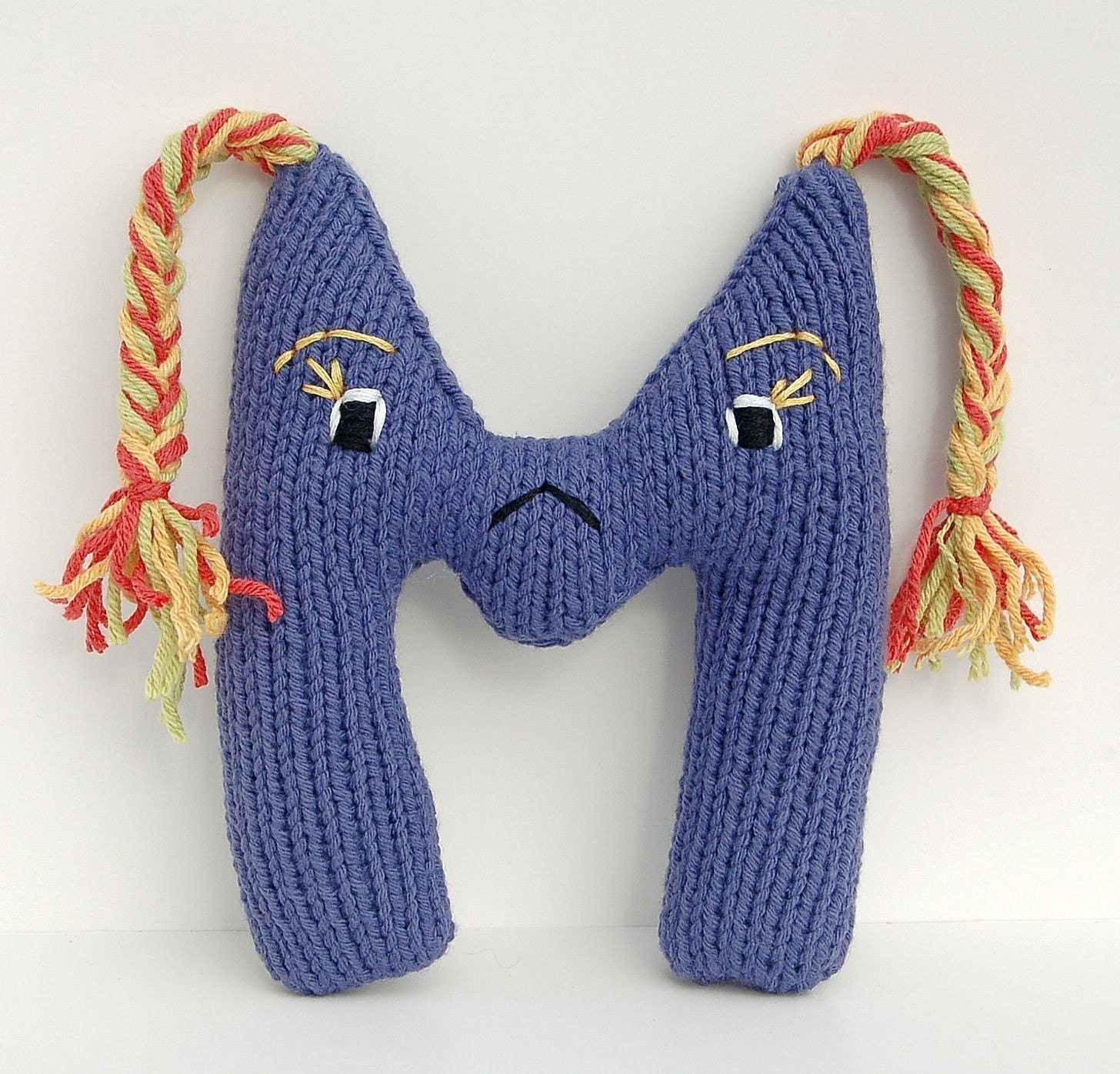 Letter M Alphabet Plush Toy Knitting PATTERN - Monica