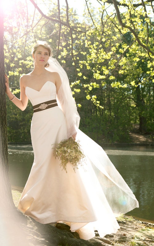 Duchess Satin Mermaid Wedding Gown, "Evalyn-Marie", Sweetheart neck strapless bustier, train, Mix and Match Customizable