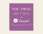 Personalized Stationery - Stationary 4 Sets - Oh Louise
