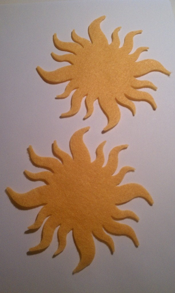 Tangled Rapunzel Felt Sunburst Sun Die Cut - set of 2 Il_170x135