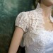 Ivory short sleeve leaver lace wedding bolero jacket shrug