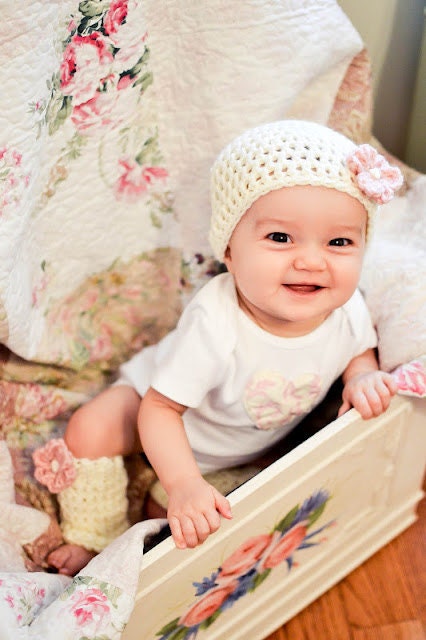 Spring Style Leg Warmer and Hat Set Size 0 6 months