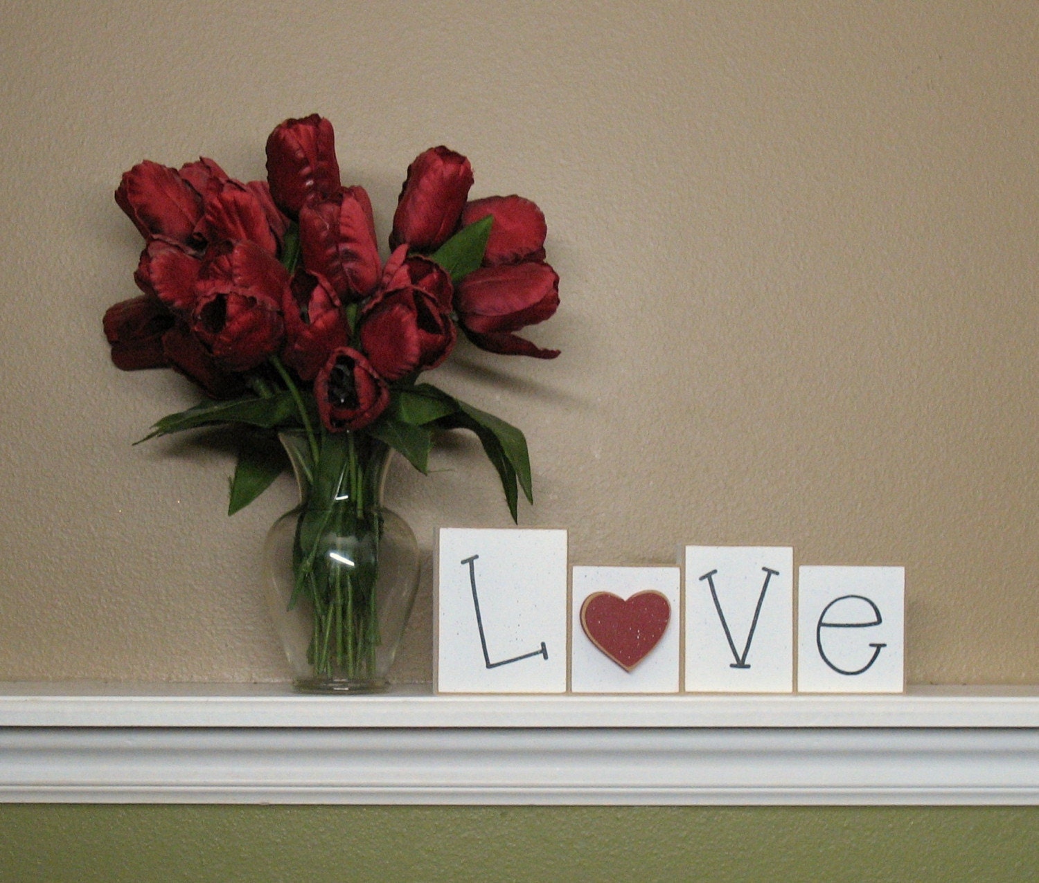LOVE BLOCK SET for home, shelf, desk, mantle and valentine decor