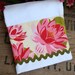 Pink Floral Fabric Tea Towel Dish Towel or Guest Towel