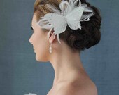 Butterfly Bridal Feather Fascinator Wedding Haircomb