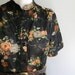 vintage. 70s Sheer Floral Black Dress
