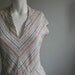 vintage.70s I MAGNIN Cotton Chevron Striped Dress