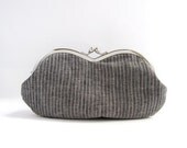 Sunglasses case / Eyeglass Case -gray linen-snap case
