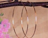 Delicate Rose Gold Hoops, Flat Front 14K Rose Gold Filled Hoop Earrings - Made to Order