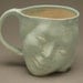 Face Mug Sky Blue Smile Happy Head Cup Figure Sculpture