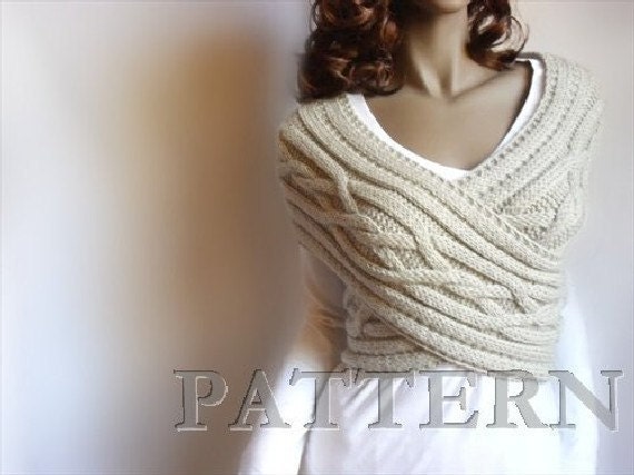 Criss Cross Cabled Sweater Vest PDF PATTERN Design by Pilland