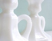 Vintage Milk Glass Candlestick Holders Still with Original Box