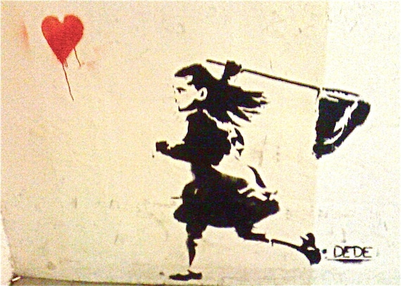 Runaway Heart GRAFFITI Tel Aviv signed phipps y moran Flipping Gypsy Photography free mat Ready To Frame