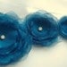 Bridal belt - Flower sash - Organza and Satin - Teal blue green