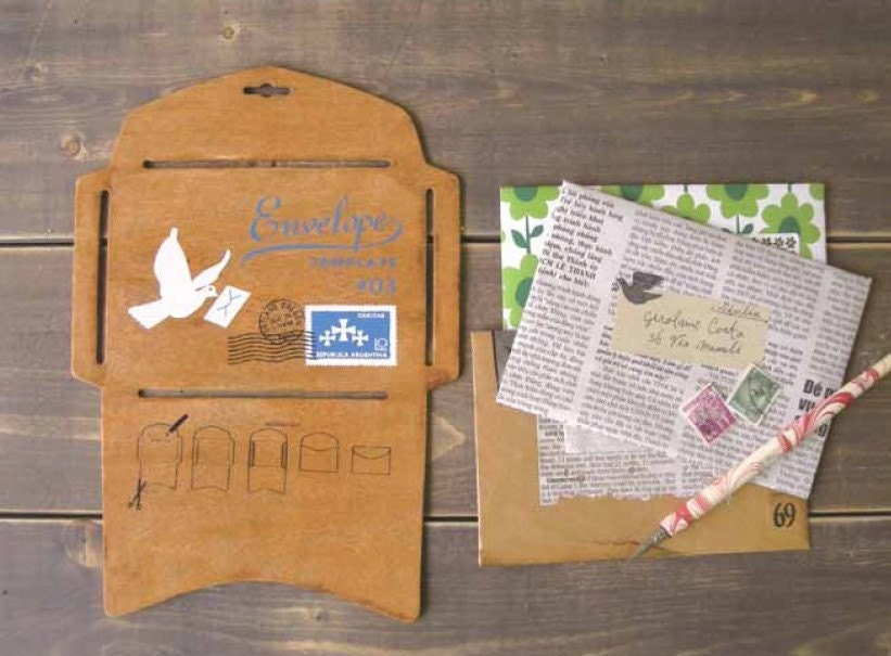 medium Anticca Poulain envelope stencil template