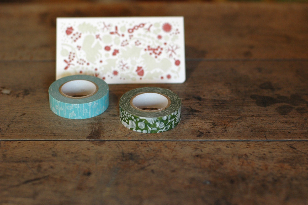 Flowers and Squirrel Classiky Ten to Sen washi masking tape set E