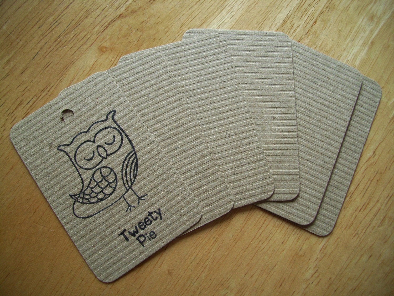 ribbed brown MINI business cards