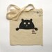 Cat tote bag, reusable shopping bag, cotton grocery accessory
