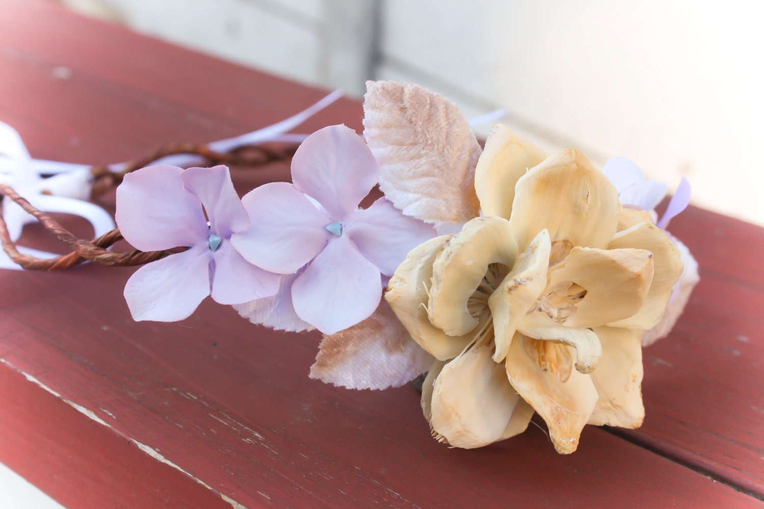 lavender flower, hydrangea flower, bridal headband, wedding accessories, natural bridal headpiece, bridal headband, natural flower crown