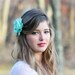 seafoam flower hair clip, mint green hair clip, something blue wedding, bridesmaid hair clip
