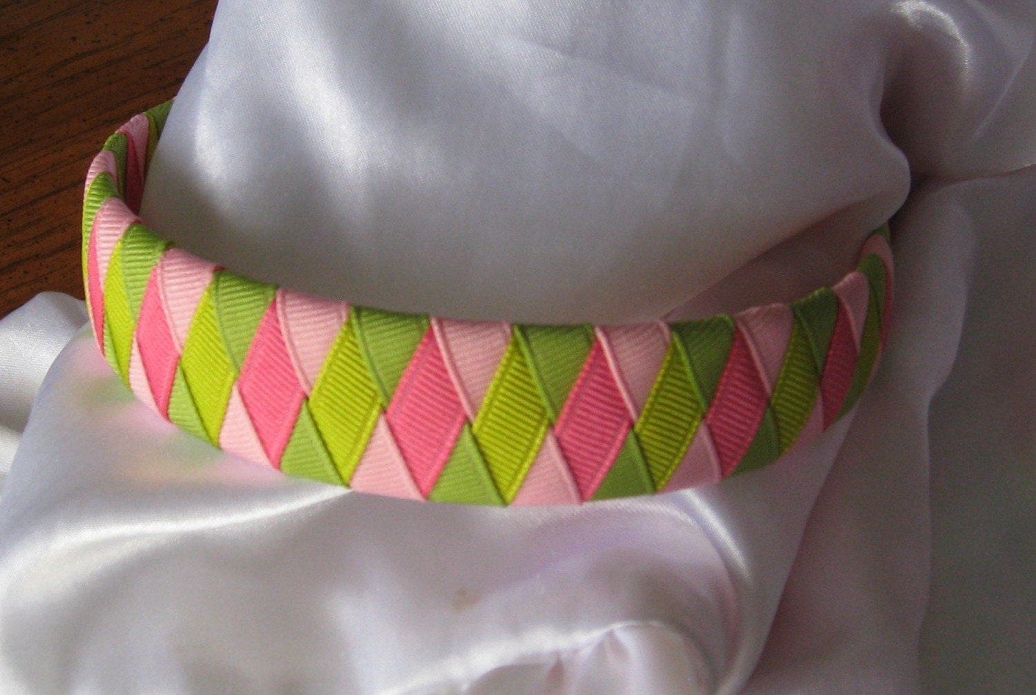 Pink and Green Woven Headband