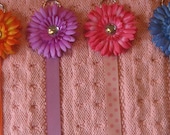 Flower Hair Bow Holder CHOOSE from Orange, Orchid, Pink, or Blue INCLUDES removable Flower Hair Clippie